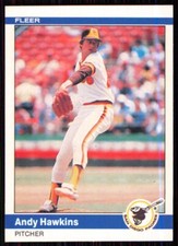 1984 Fleer Andy Hawkins Rookie San Diego Padres #302