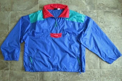 Chaqueta vintage años 90 extrema para todas las condiciones para hombre color block XL azul nailon Foto 1 de 4