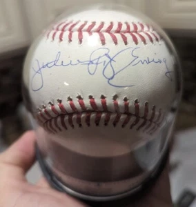 Julius Erving Dr J Signed OMLB Baseball HOF TriStar Beckett Encapsulated - Picture 1 of 4