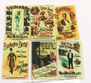 Doll House 1:12 Scale Miniature Sheet Music x 6 (Victorian Music Hall Female) - Picture 1 of 9