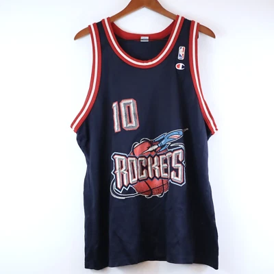 Vintage Champion Sam Cassell Houston Rockets Jersey Men's 48 XL Rare 90s NBA - Image 1 of 4