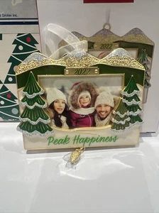 Peak Happiness Photo Holder Christmas Tree Hallmark Keepsake Ornament New In Box - Imagen 1 de 18