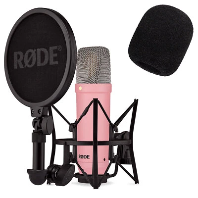 Rode NT1 Signature Pink Studio-Mikrofon mit keepdrum Popschutz - Bild 1 von 4