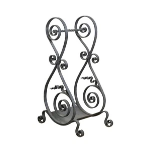 Soporte para herramientas de chimenea de hierro forjado negro vintage - Imagen 1 de 8