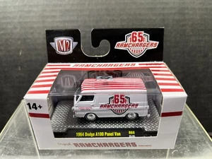 1/64 M2 1964 DODGE A100 PANEL VAN R68 RAMCHARGERS 65TH ANNIVERSARY EDITION WHITE - Picture 1 of 1