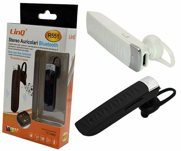 Auricolare Stereo Bluetooth Per Smartphone Cellulari Iphone Linq R551 - Immagine 1 di 1