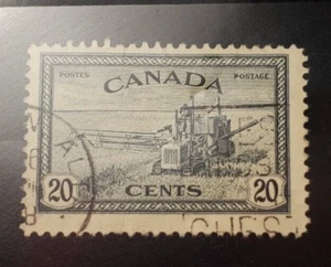 Canada 1946 20C. Combine Harvesting Vintage Postage Stamp. Light Cancellation. - Picture 1 of 3