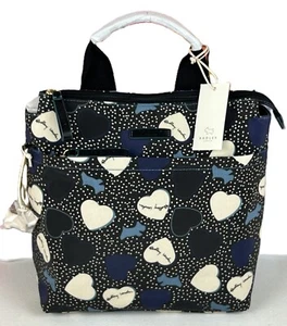 Radley Backpack Bag Medium HEARTS Black and Multicoloured Oilskin New RRP 115 - Picture 1 of 14