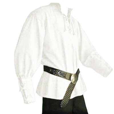 Men's Medieval Renaissance Pirate Long Sleeve Shirt Viking Cosplay Costume Top - Image 1 of 4