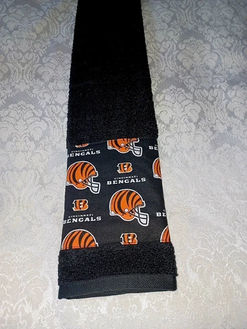 Cincinnati Bengals Hand Towel Handmade  GREAT GIFT! GREAT FOR GOLF BAG AND BAR Cover