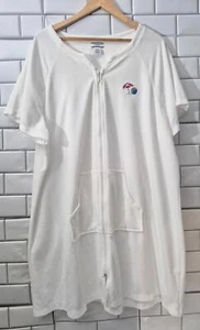 Croft And Barrow Intimates Ladies White Terry Cloth Zip Front Coverup - Picture 1 of 5