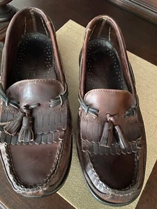 Sperry Top-Sider Men’s Brown Leather Loafers Tassels Slip On Size 9 1/2 M 9.5 - Picture 1 of 13