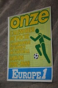 calendrier de Poche ONZE mOndial ))  CHAMPIONNAT DE FRANCE 1987/88