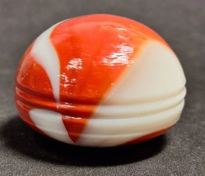 Vintage Akro Agate Auburn Orange White Swirl Gear Shift Knob  - Image 1 of 4