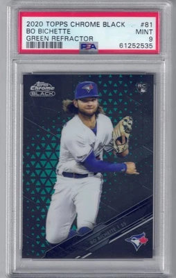 2020 Topps Chrome Black Bo Bichette #81 PSA 9 *Green Refractor* /99 Rookie - Image 1 of 2