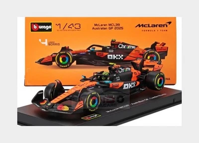 1:43 BURAGO Mclaren F1 Mcl39 #4 2025 Lando Norris + Pilot & Showcase BU38249-N M