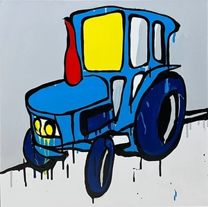 JASPER KNIGHT "Ford 6600 Study" Enamel on Aluminium Painting 60cm x 60cm - Picture 1 of 4