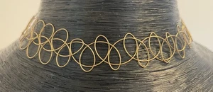 18K Massiv Gelbgold Draht Halsband Spitze Halsreif Halskette - Bild 1 von 4