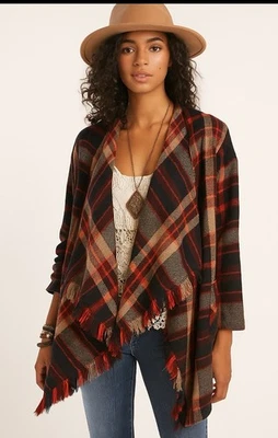 Lucky Brand Cardigan Sweater Womens Sz M Fringe Southwestern Bohemian Western - Image 1 of 4