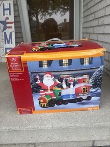 Home Accents Holiday 10 FT Wide GIANTSIZED LED Inflatable Car Train Scene - Picture 1 of 8