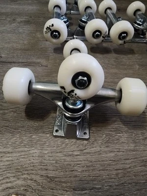Tensor Trucks Silver 5.0" W/ Enjoi Panda Wheels 52mm 99a White Combo NEW