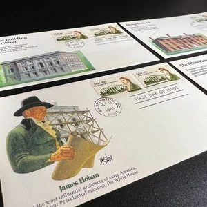 1981 James Hoban, Architect, First Day Of Issue Stamp Covers - Set of 4 - Picture 1 of 22