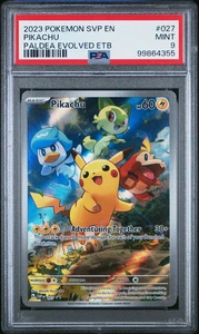 Pokemon SVP 2023 EN-SV Black Star Promo Pikachu #027 Paldea Evolved Etb PSA 9 - Imagen 1 de 2