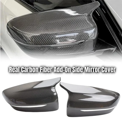 Real Carbon Fiber Side Mirror Cover Cap For 17-23 BMW G11 G20 G22 G30 G38 2x — 第 1/4 张图片