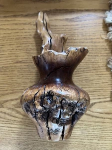 "Candelabro de madera Burl 9,5"" forma libre orgánico minimalista moderno hermoso" - Imagen 1 de 10