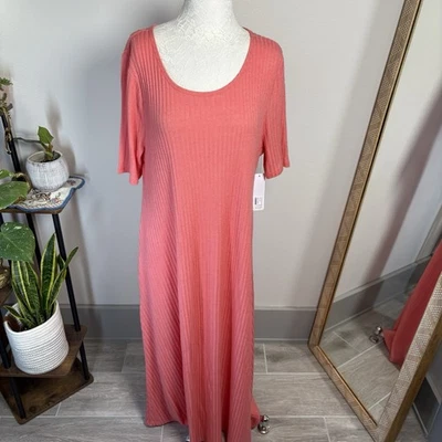 NWT Soft Surroundings Women’s Plus 1X 18/20W~ Coral Pink Textured Santiago Dress - Image 1 of 4