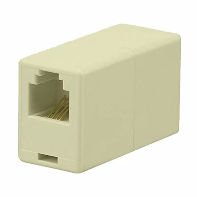 6P4C RJ11 Telephone Phone Jack Line Coupler Adapter Connector for Extension Cord - Image 1 of 3