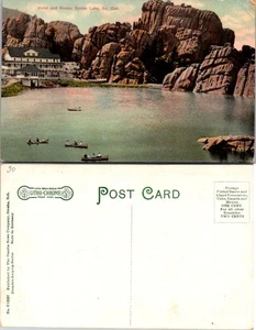 Postkarte Hotel und Felsen Sylvan Lake South Dakota mit Booten - Bild 1 von 1
