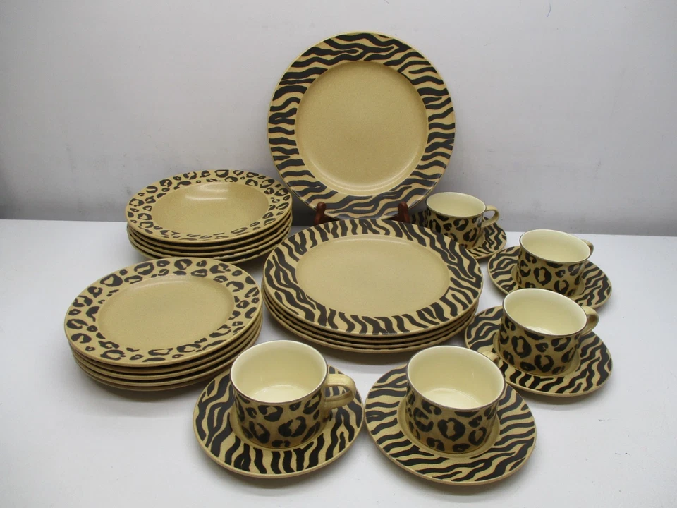 RARE MIKASA "JUNGLE CHARM" (25) Piece Dinner Set  Service For 5 Malaysia - Image 1 of 4