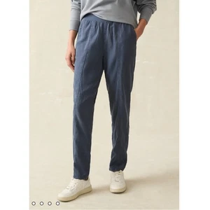Pantaloni da giorno FAHERTY nuovi con etichette Arlie Tencel misto lino colore navy // XS - Foto 1 di 11