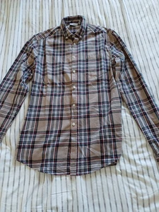 Mens Asos Grey checked long sleeved shirt Medium M - Picture 1 of 8