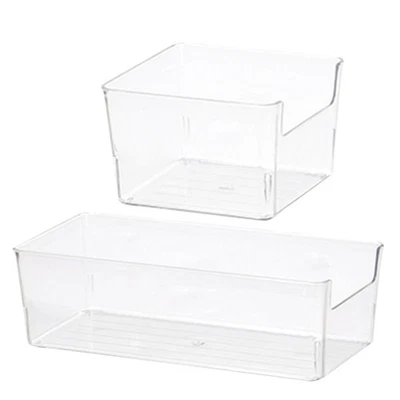  2 Pcs Storage Organiser Drawer Organizing Boxes Large Capacity Bins Desktop - Image 1 of 4