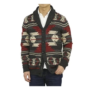 Polo Ralph Lauren Cuello Chal Cárdigan Suéter Estampado Nativo Estampado Navajo - - Imagen 1 de 5