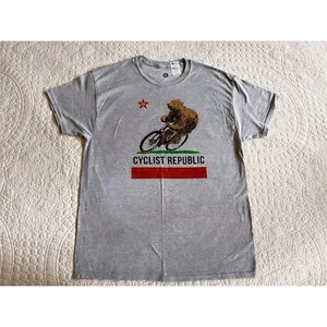 SF Cycling Casual Men Shirt CYCLIST REPUBLIC Gray Bear Bike L Bicycle Athlete - Picture 1 of 4