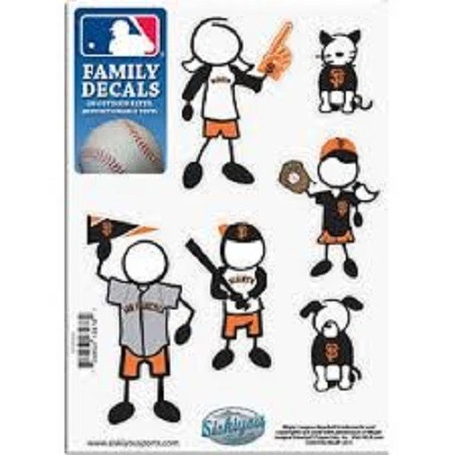 1 NOVA FOLHA DE DECALQUES DE BEISEBOL 5"" x 7"" de 6 mlb San Francisco Giants Family - Imagem 1 de 1