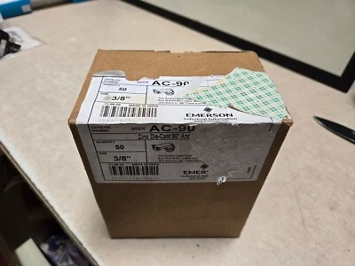 (caja de 50) Conector de ángulo de 90° fundido a presión de zinc Emerson Neer AC-90 tamaño 3/8" Foto 1 de 4