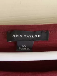 AnnTaylor XL Maroon Top Crochet Sholders - Picture 1 of 5
