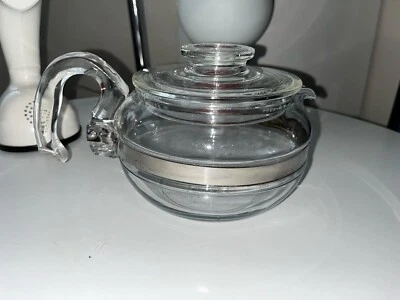 Vintage Pyrex Teapot Flameware Glass Mid Century Made In The USA - Image 1 of 4
