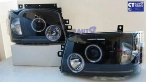Black CCFL Angel Eyes Projector Headlights for 04-10 Toyota Hiace Van Head light - Picture 1 of 12