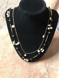 Lucky Brand Antiqued Bronze Tone Beaded Multi Strand Necklace NWT - Picture 1 of 7