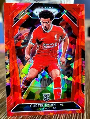 Curtis Jones Panini Prizm Premier League Red Cracked Ice RC LIVERPOOL FC - Image 1 of 3