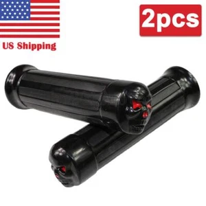 1" Skull Handlebar Hand Grips For Kawasaki Vulcan 1500 1600 2000 Classic US - Picture 1 of 4