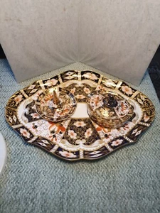 Royal Crown Derby Imari Pattern Dressing Table Set Ring Holder Trinket C1910 RCD - Picture 1 of 17