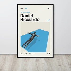 Daniel Ricciardo Monaco Alphatauri Alpha Tauri Honey Badger Mid Century Poster - Picture 1 of 5