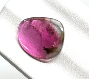 Fetta di tormalina anguria naturale 6,77 ct ottobre pietra nascita gemma tormalina - Foto 1 di 4
