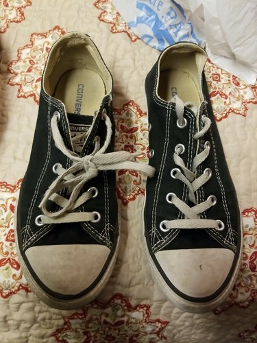 Scarpe basse CONVERSE taglia 3 giovani nere All Star Chuck Taylor in tela